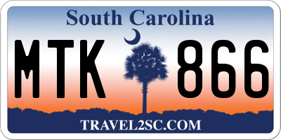 SC license plate MTK866