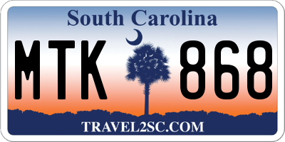 SC license plate MTK868
