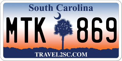 SC license plate MTK869