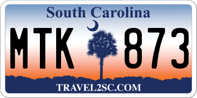 SC license plate MTK873
