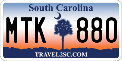 SC license plate MTK880