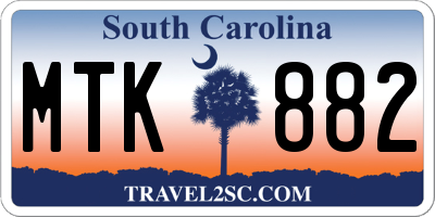 SC license plate MTK882