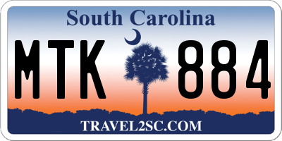 SC license plate MTK884