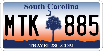 SC license plate MTK885