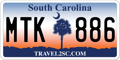 SC license plate MTK886