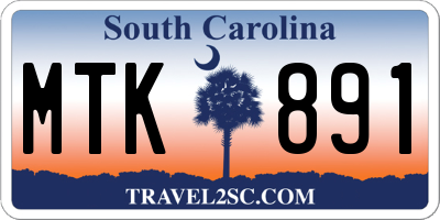 SC license plate MTK891
