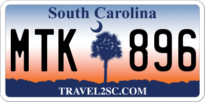 SC license plate MTK896