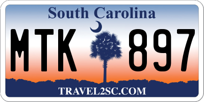SC license plate MTK897