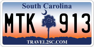 SC license plate MTK913