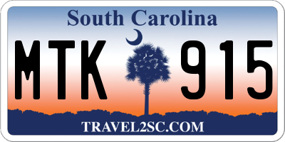 SC license plate MTK915