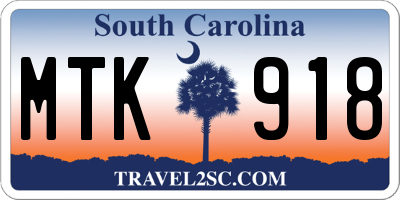 SC license plate MTK918
