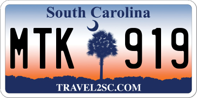SC license plate MTK919