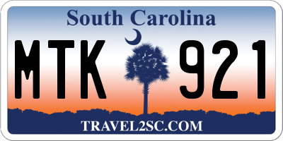 SC license plate MTK921
