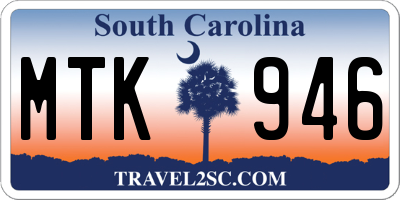 SC license plate MTK946