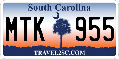 SC license plate MTK955