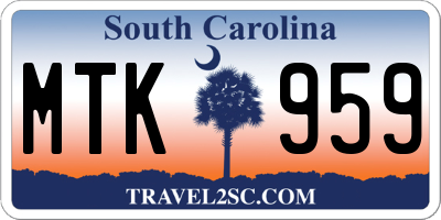 SC license plate MTK959
