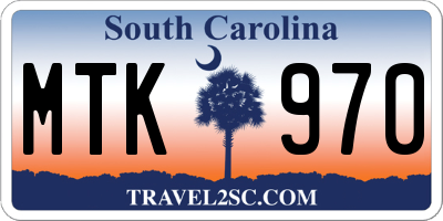 SC license plate MTK970