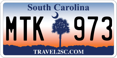 SC license plate MTK973