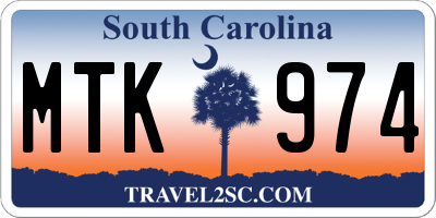 SC license plate MTK974
