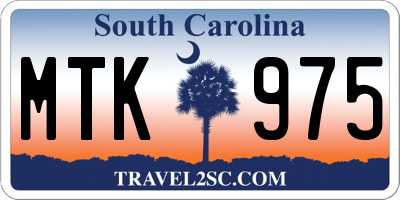 SC license plate MTK975
