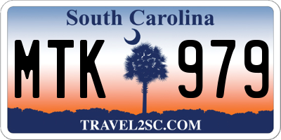 SC license plate MTK979