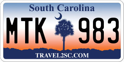 SC license plate MTK983