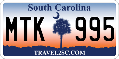 SC license plate MTK995
