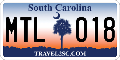 SC license plate MTL018