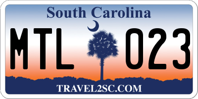 SC license plate MTL023