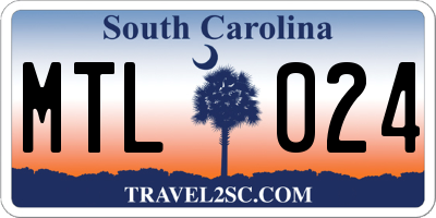 SC license plate MTL024