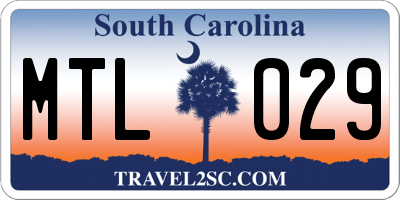 SC license plate MTL029