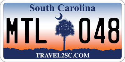 SC license plate MTL048