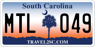 SC license plate MTL049
