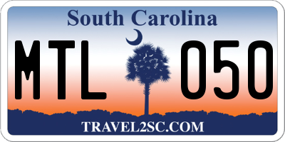 SC license plate MTL050