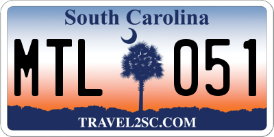 SC license plate MTL051