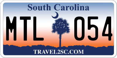 SC license plate MTL054