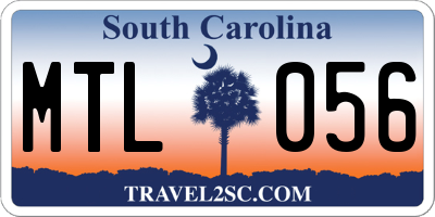 SC license plate MTL056