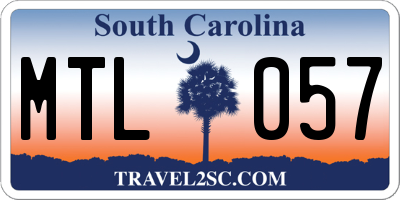SC license plate MTL057
