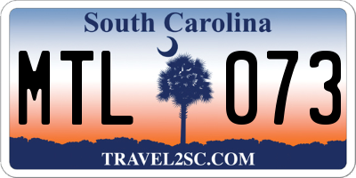 SC license plate MTL073