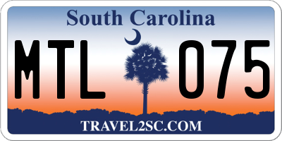 SC license plate MTL075