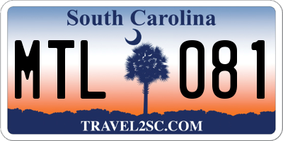 SC license plate MTL081
