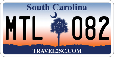 SC license plate MTL082