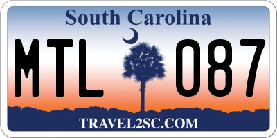SC license plate MTL087