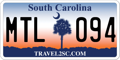 SC license plate MTL094
