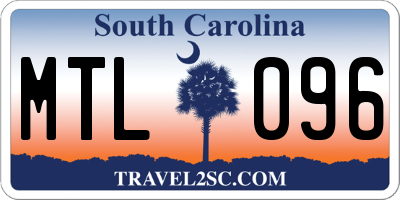 SC license plate MTL096