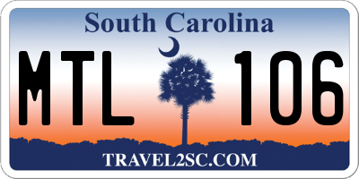 SC license plate MTL106