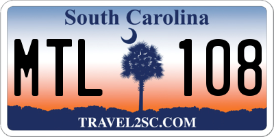 SC license plate MTL108