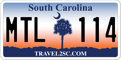 SC license plate MTL114