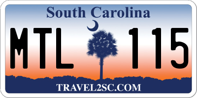 SC license plate MTL115