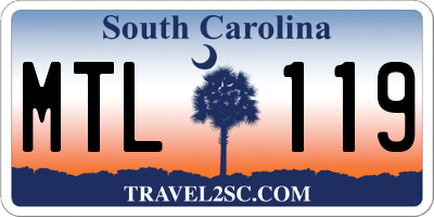 SC license plate MTL119